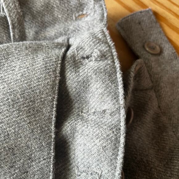 Vintage 90s Gray Wool Blend Librarian Button Pencil Skirt Size XS Small - Picture 7 of 7